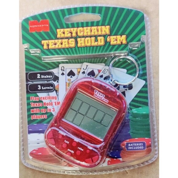 Texas Hold'em Electronic Handheld Game, M Concepts Keychain, 2004 - Vintage - Picture 1 of 9